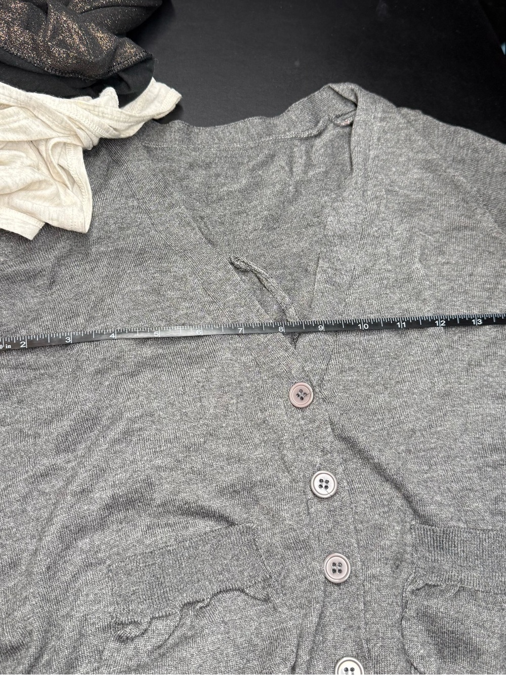 SHEIN Gray V-Neck Button-Up Cardigan with Pockets - Picture 6 of 6